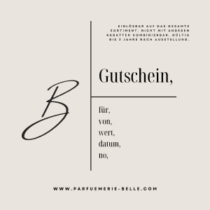 Gutschein Parfum, Geschenk Gutschein, Parfümerie Belle Gutschein, Parfümerie Gutschein, Edler Gutschein, Gutschein hochwertig, Gutschein Geburtstag Freundin, Gutschein Geburtstag Frau, Weihnachten Gutscheine
